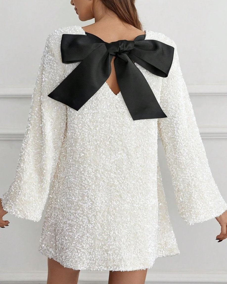 Sequin Bow Party Dress