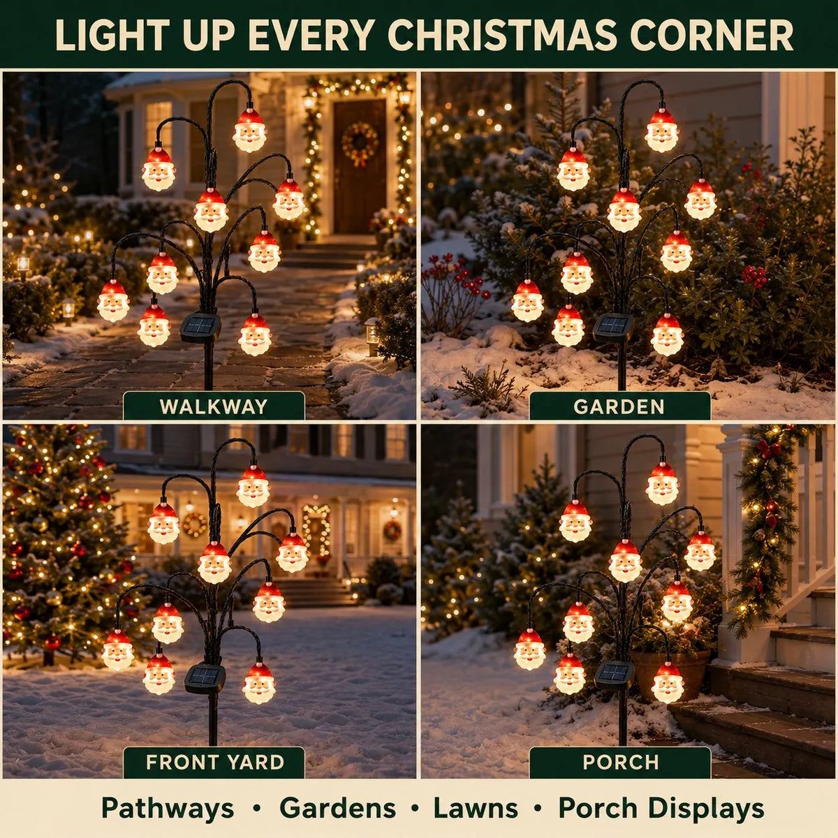 🎉⏳ Last Day 49% OFF – 🎄Solar Christmas Character Pathway Stake Light Collection | 5 Festive Designs with Warm White LEDs, Automatic Dusk-to-Dawn Lighting & Easy Ground-Stake Setup ✨
