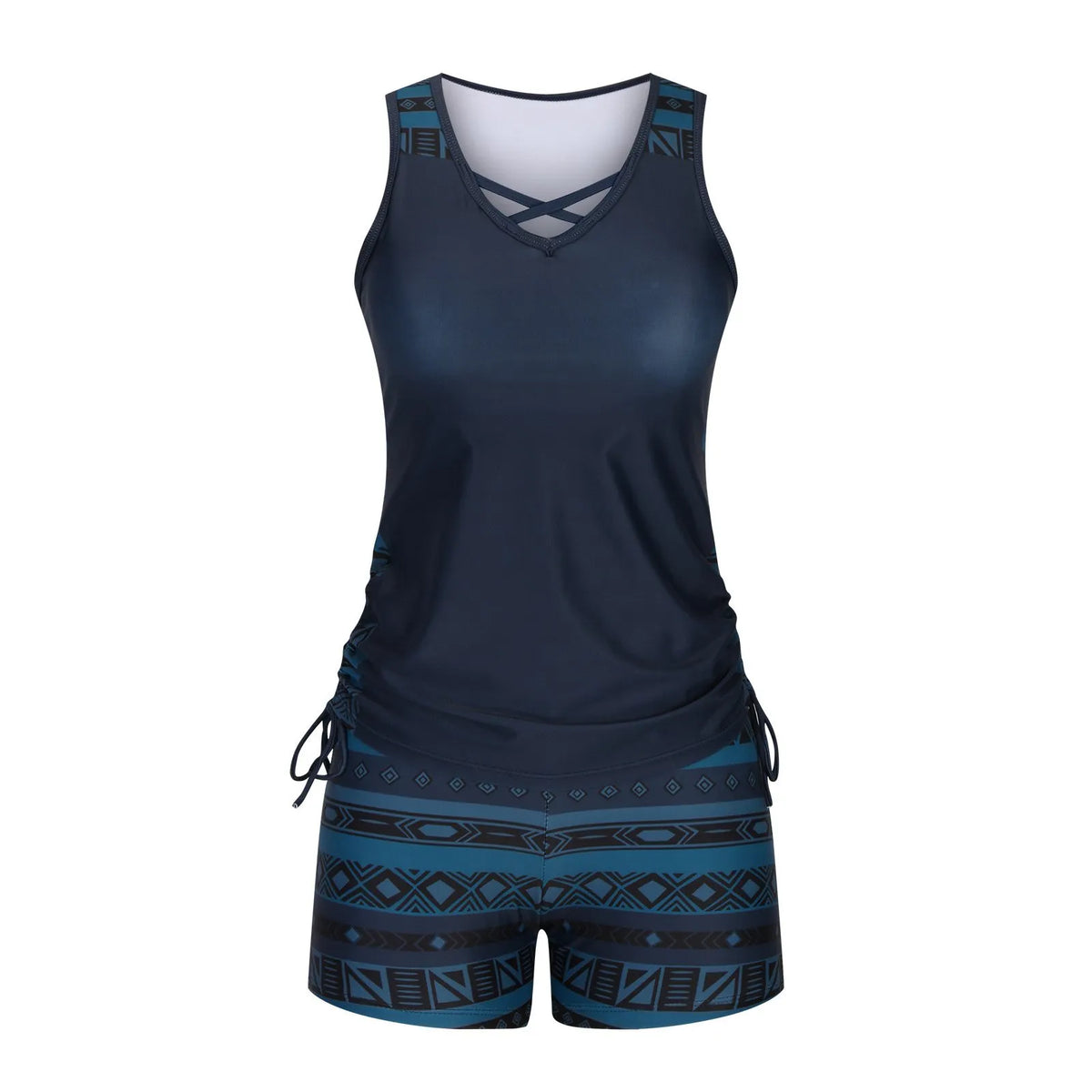 Women's Tummy Control Tankini Set with Built-In Bra – Flattering Boho Swimwear with Shorts🔥 Buy 2 Free Shipping
