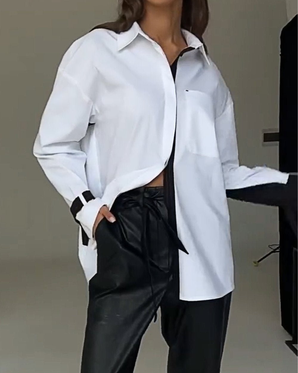 Women's Contrast Color Patchwork Shirt Top (Buy 2 Free Shipping)