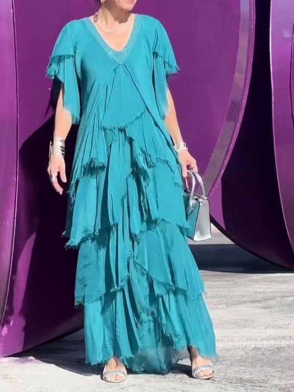 🔥Elegant V-neck Maxi Dress(BUY 2 FREE SHIPPING)