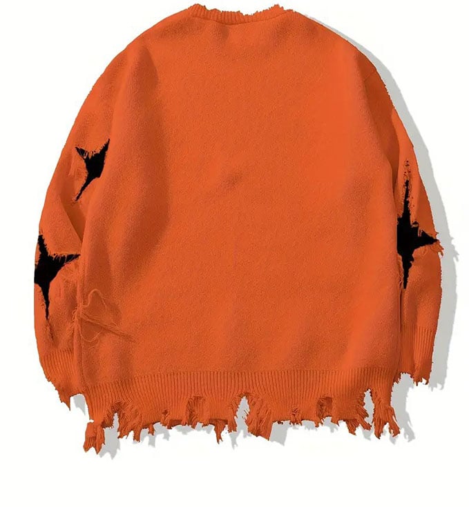Unisex Skull Print Hip-Hop Distressed Sweater (Buy 2 Free Shipping)