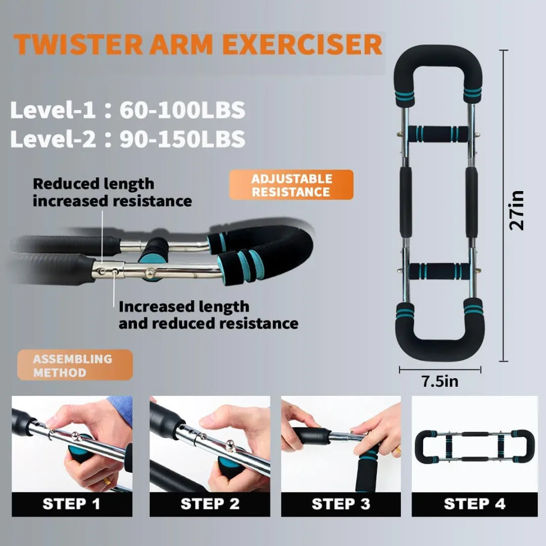 Twister Arm Exerciser - Adjustable Spring Workout Bar