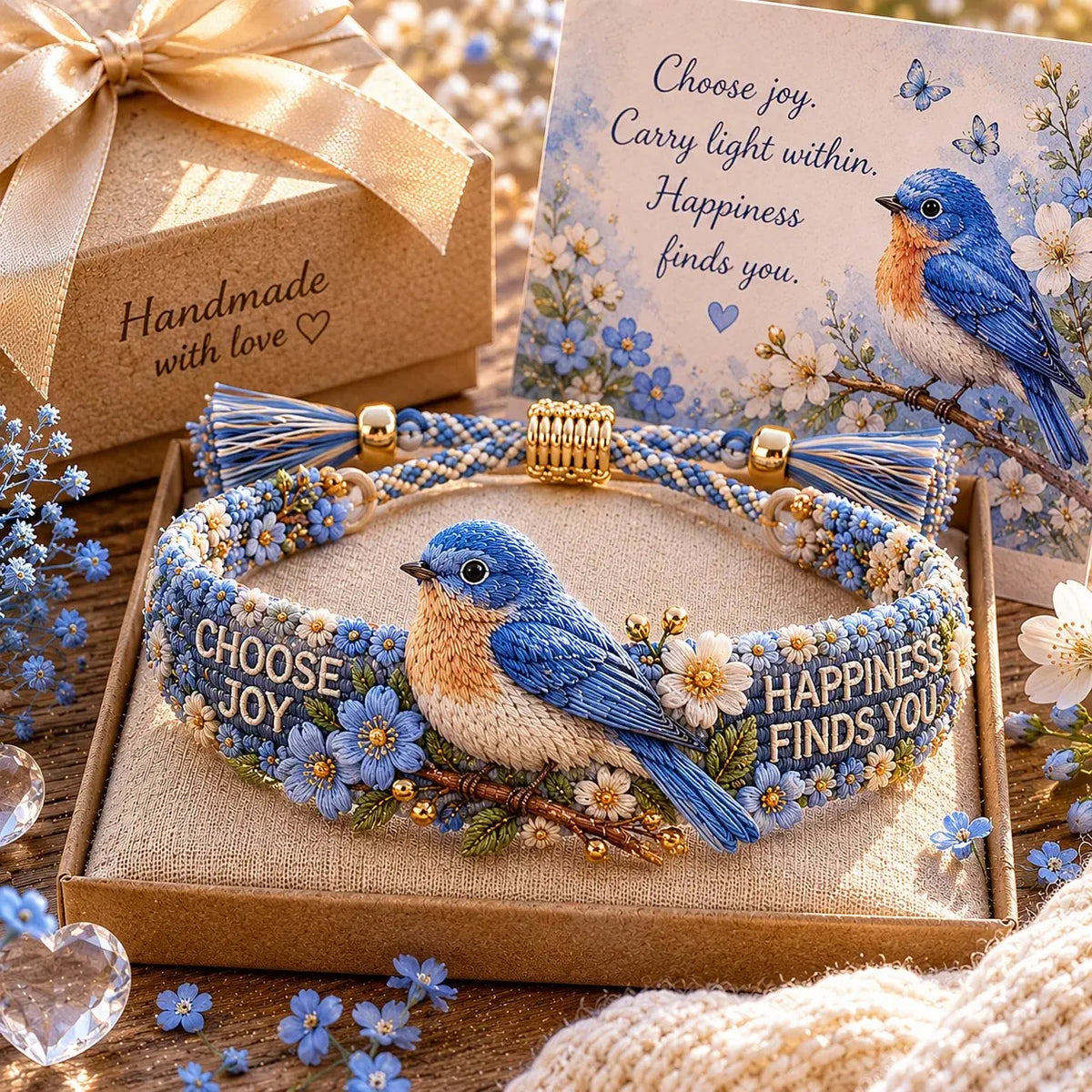 🔥Last Day 50% OFF 💙Handmade Bird Embroidered Bracelet Collection