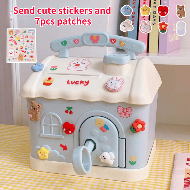 Kawaii Piggy Bank Anime Cartoon Cute Square Money Boxes Piggy Bank-buy 2 free shipping