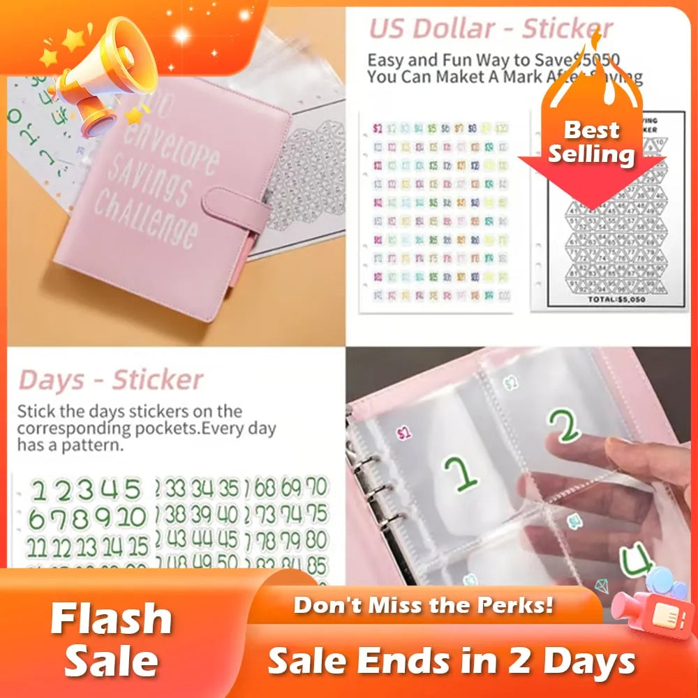 🏆Flash Sale⚡ 50K+ SOLD! Almost Gone-💥🔥🤑✉️100 Envelope Savings Challenge Book,Best Gifts