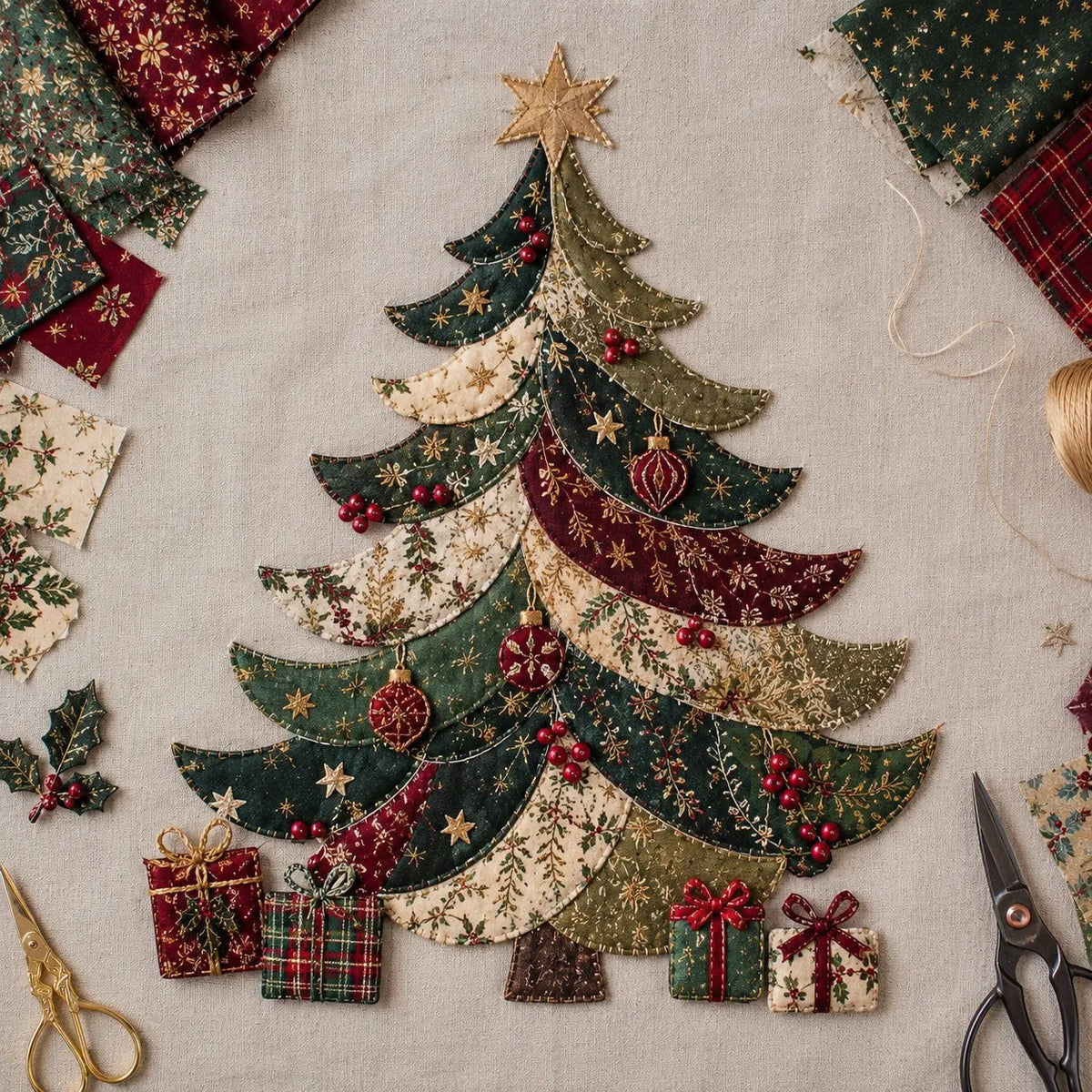 🔥LAST DAY 50% OFF - 🎅Christmas Patchwork Fabric DIY Decor Kit