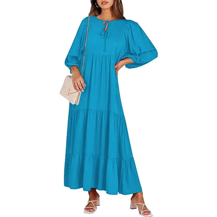 WOMEN'S PUFF SLEEVE FLORAL BOHO MAXI DRESS (BUY 2 FREE SHIPPING)