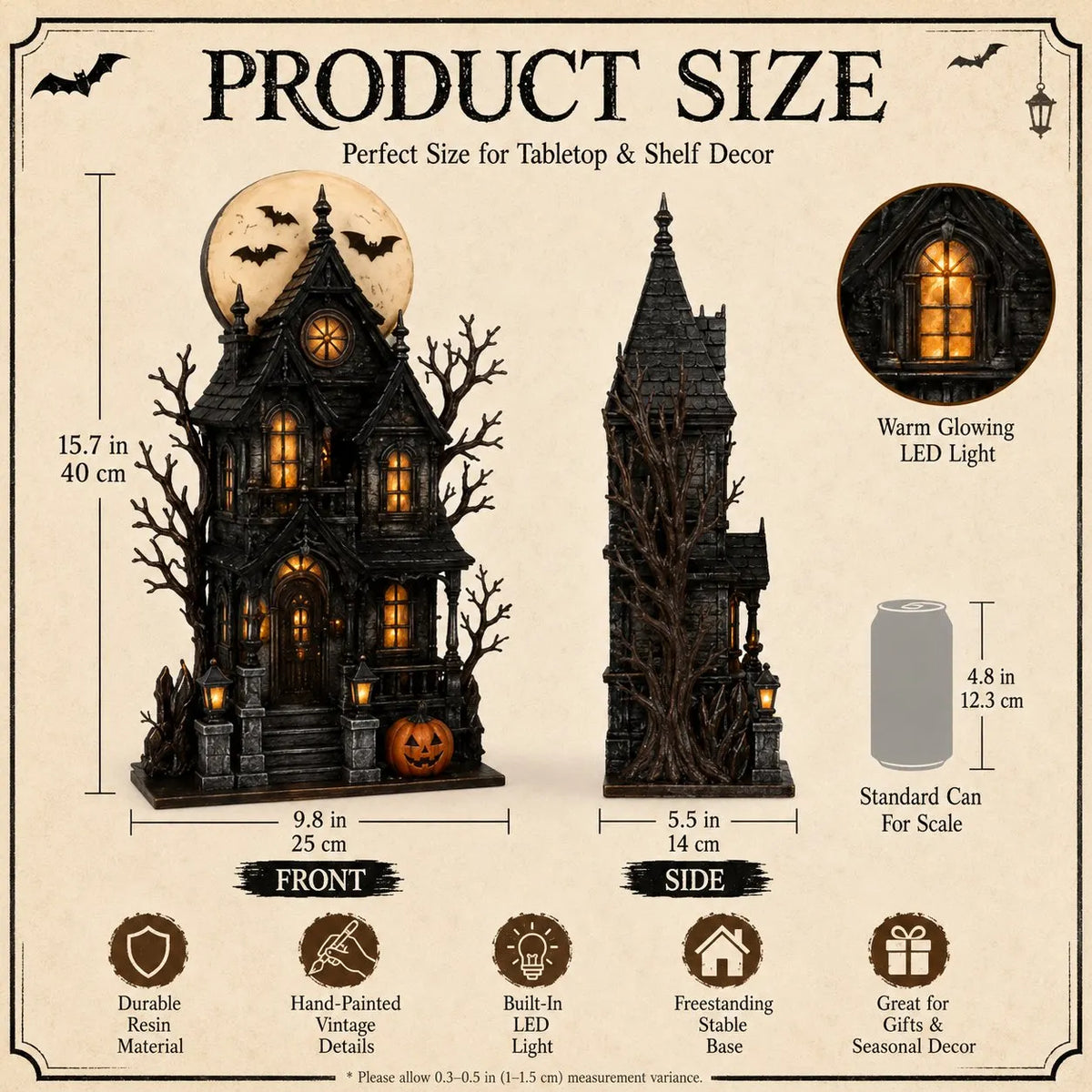 🧙🖤Lighted Halloween Haunted House & Character Figurine Collection