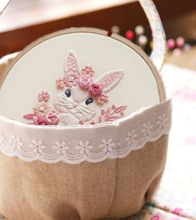🔥Last 4 hours Sale: Save 50% -Pink Bunny Sweet Easter Embroiderye kit