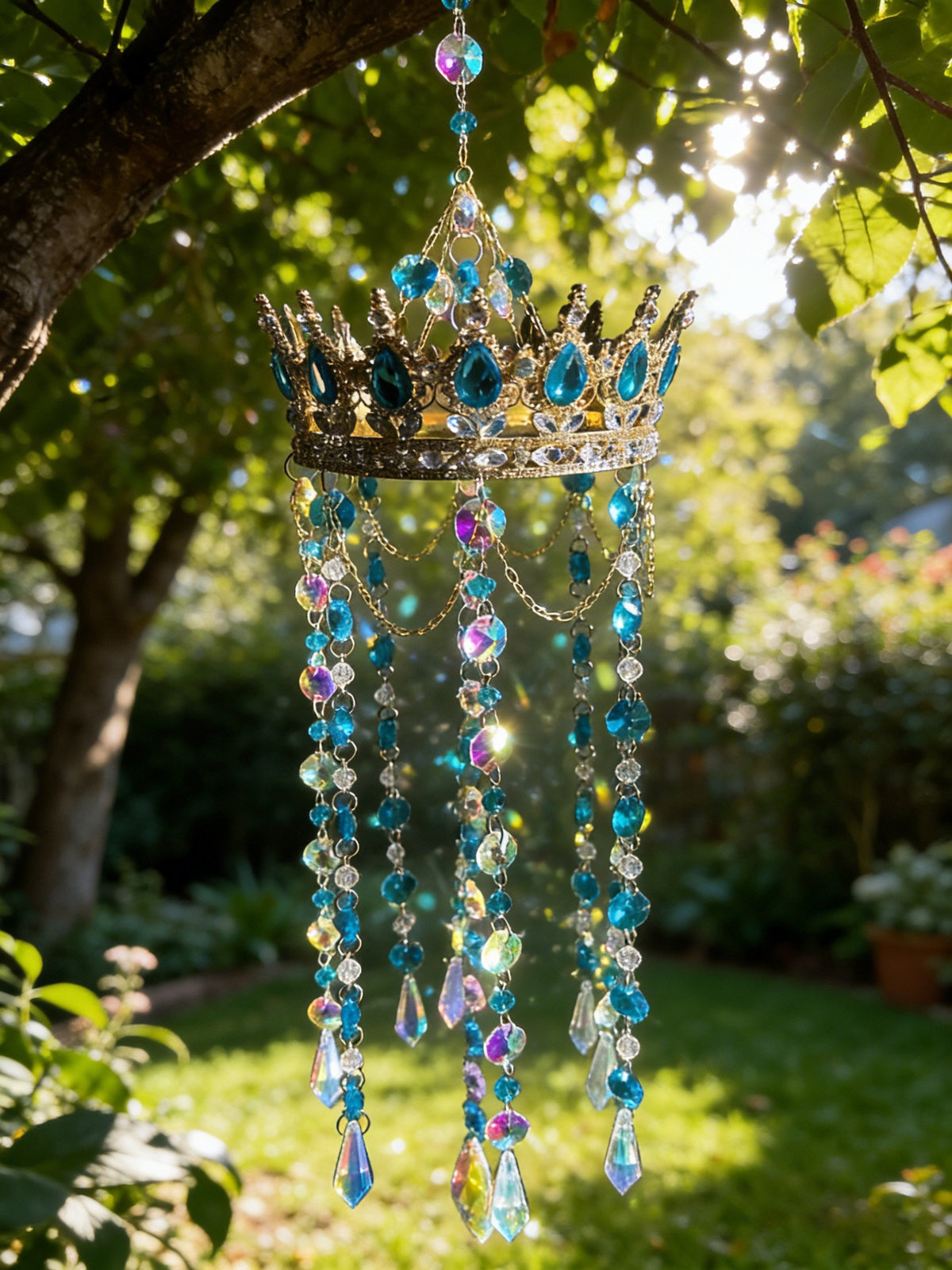 🔥Last Day 49% OFF - 🌈Handmade Crystal Crown Suncatcher – Rainbow Reflecting Window Decor