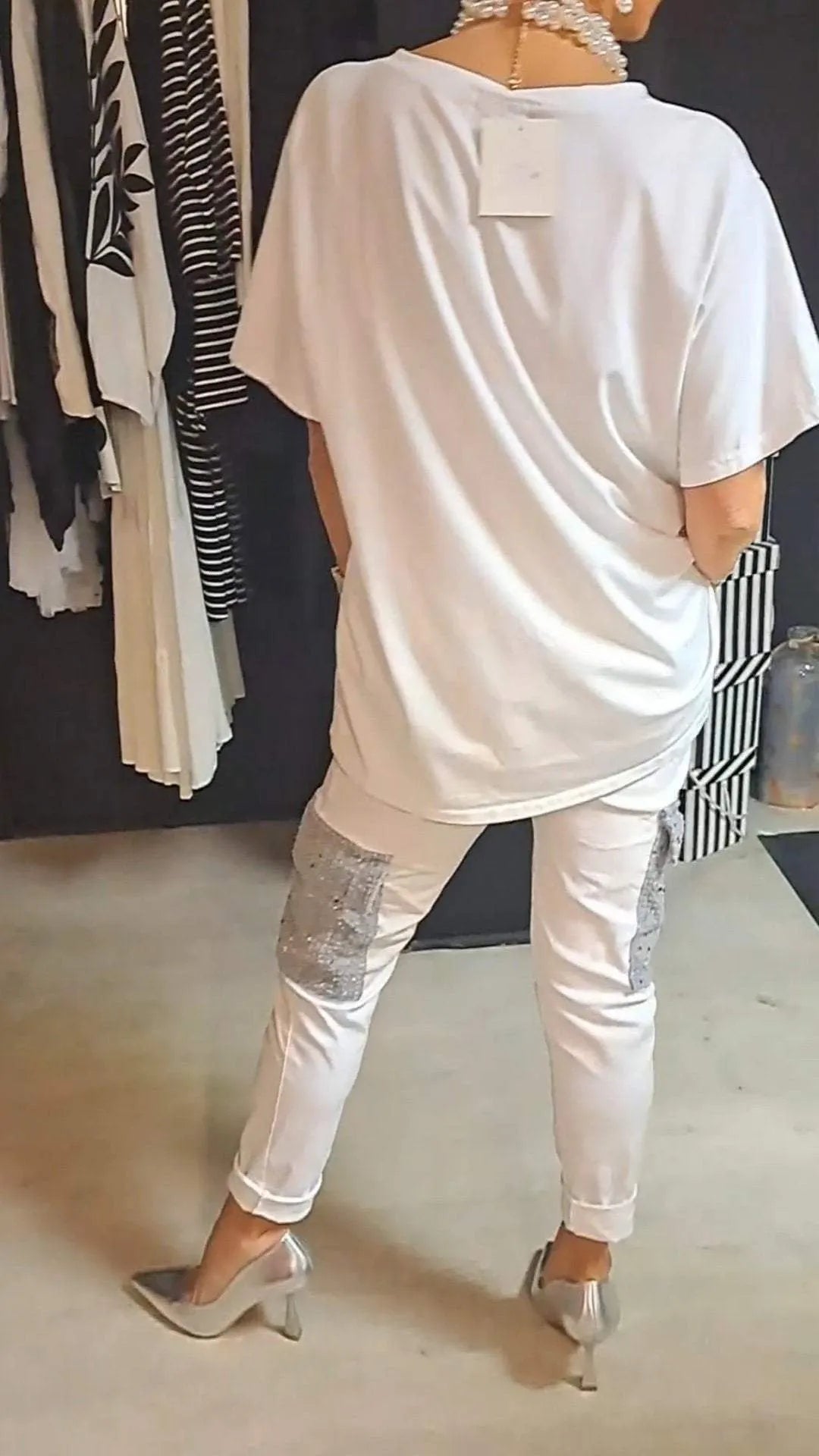 Sequin splicing short-sleeve T-shirt and pants casual sets 🔥(BUY 2 FREE SHIPPING)🔥