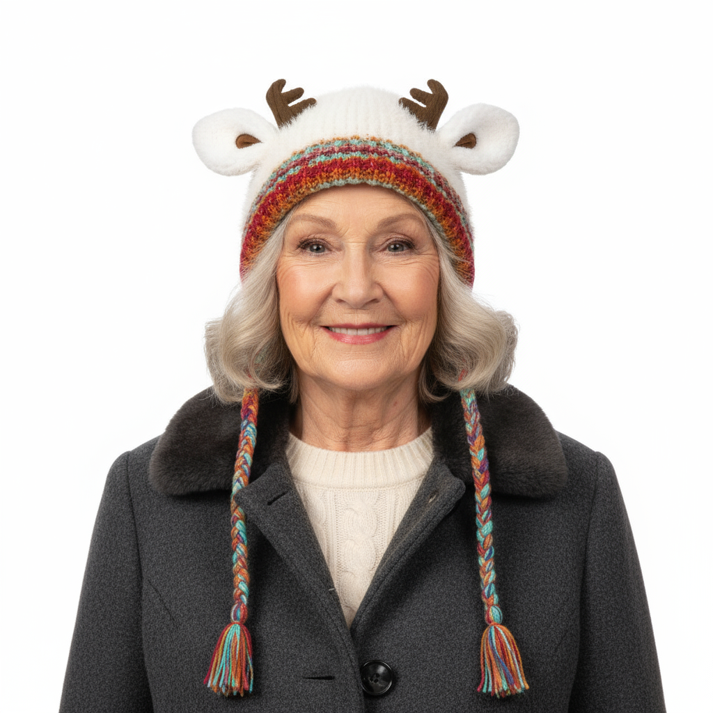 🎄🦌Handmade Knitted Christmas Antler 2-in-1 (Hat/Handbag)🧶2