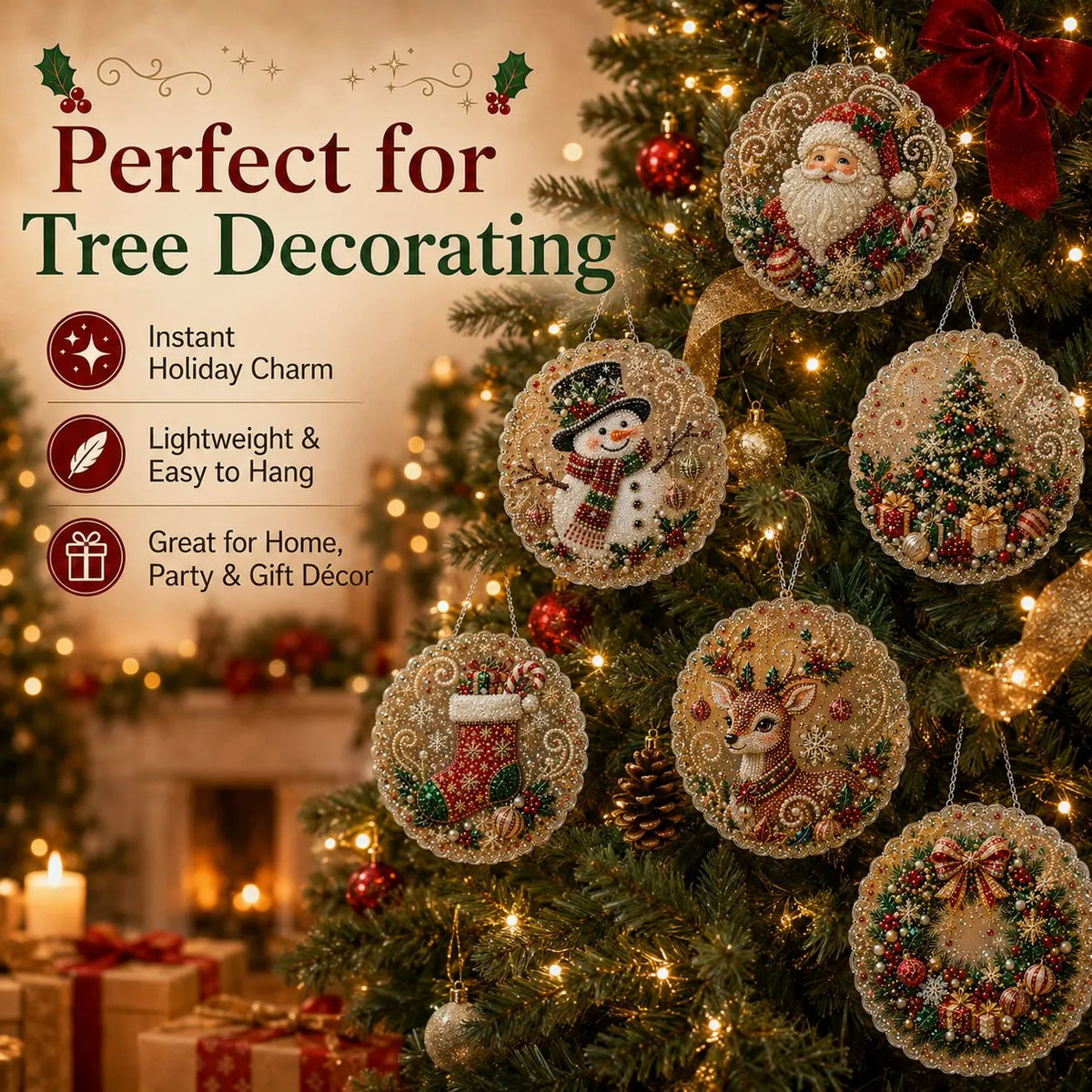 🎉🎅 Acrylic Christmas Diamond Ornament Kit — Create a Sparkling Holiday Decoration! ✨
