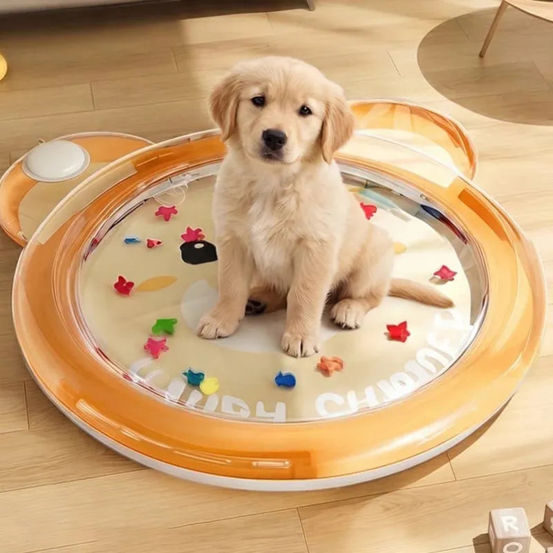 🎉🐾 Non-Slip Cooling Splash Pet Mat – Keeps paws & bowls cool – Ideal for hot days – easy to clean, perfect for food or water spills 💧🐶✨