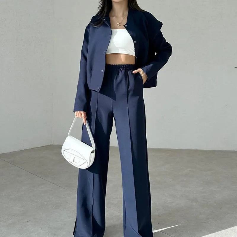 Jacket and Loose Pants 2-Piece Set
