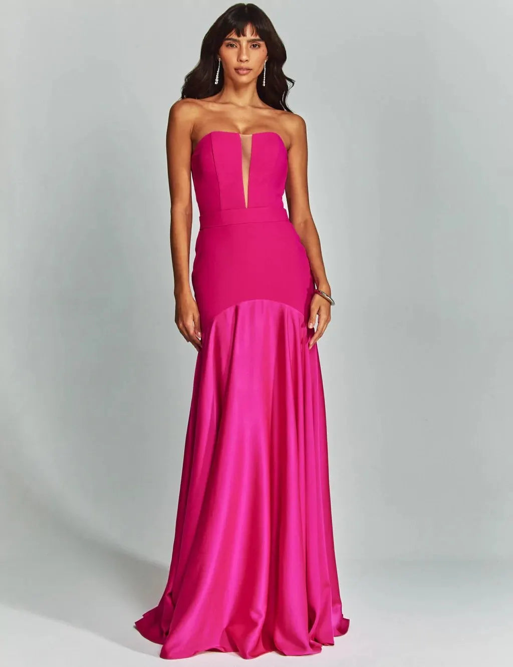 WOMEN'S TUBE TOP V-NECK WAISTED DRESS