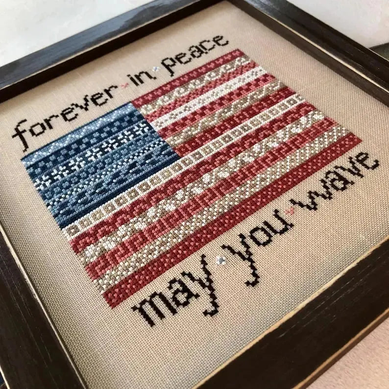 🔥Last Day 49% OFF - 🎆Patriotic American Flag Cross Stitch Kit