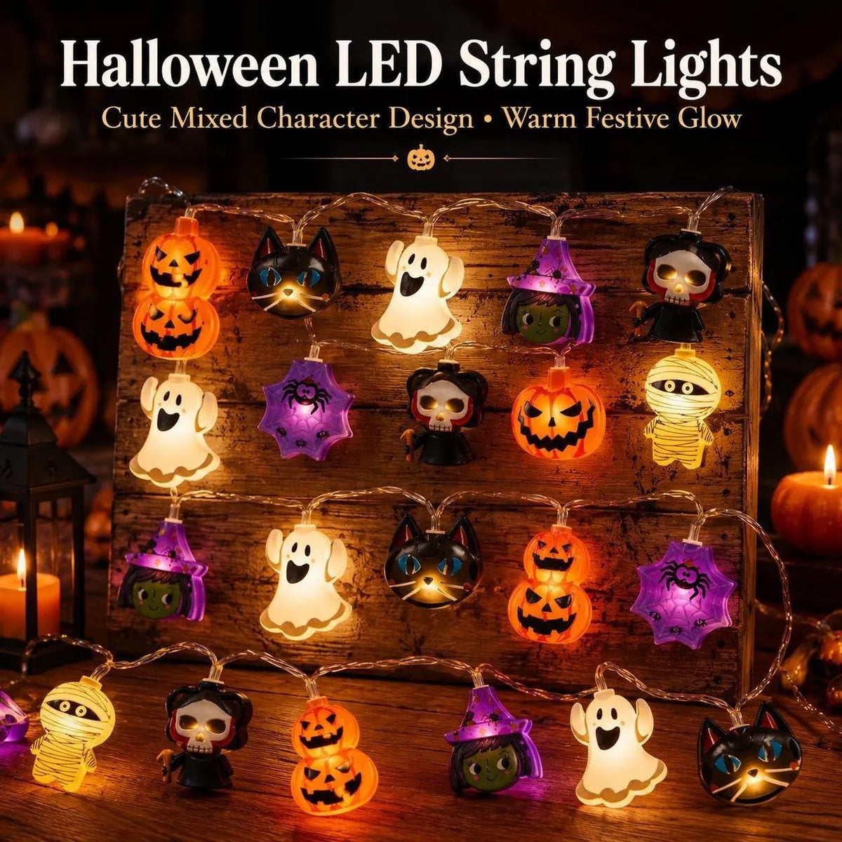 🎉 USB-Powered Pumpkin LED String Lights
