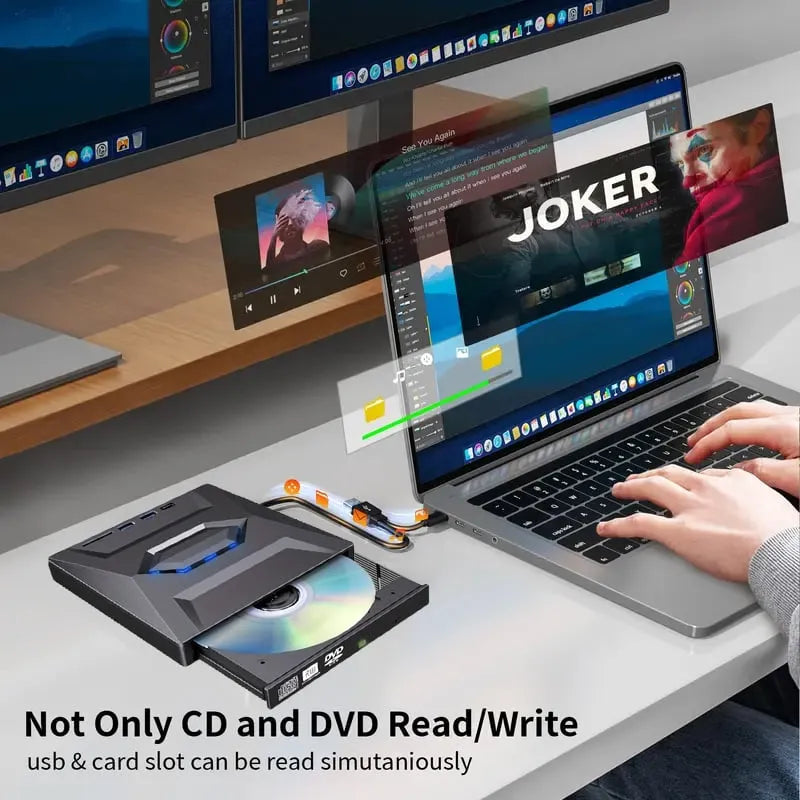🔥 HOT SALE 🔥Retro Laptop CD DVD Player USB C 3.0 Portable CD Burner