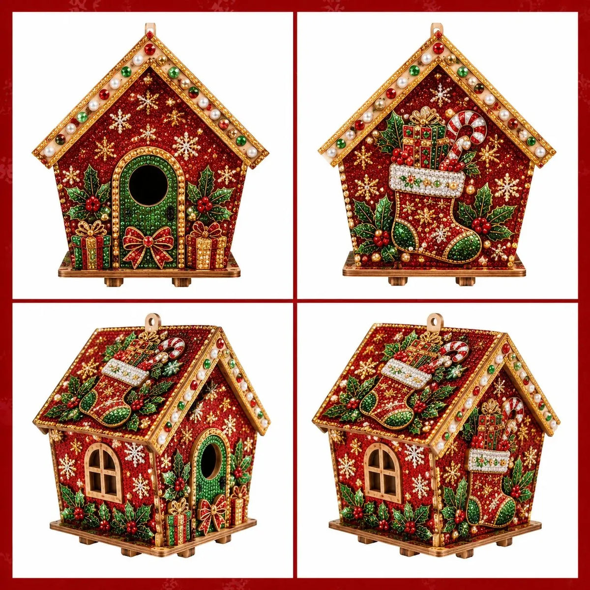 🔥HOT SALE🔥💥🏆49% OFF – 🎄Christmas Pearl Cottage Art Kit | Pre-Cut Wooden Panels, Sparkling Rhinestones, Pearl Beads & Complete Tools for a 3D Holiday House ✨