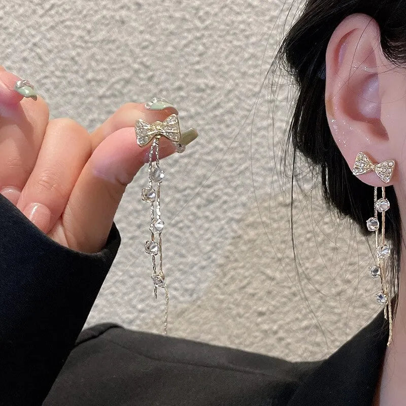Romantic Long Tassel Butterfly Earrings