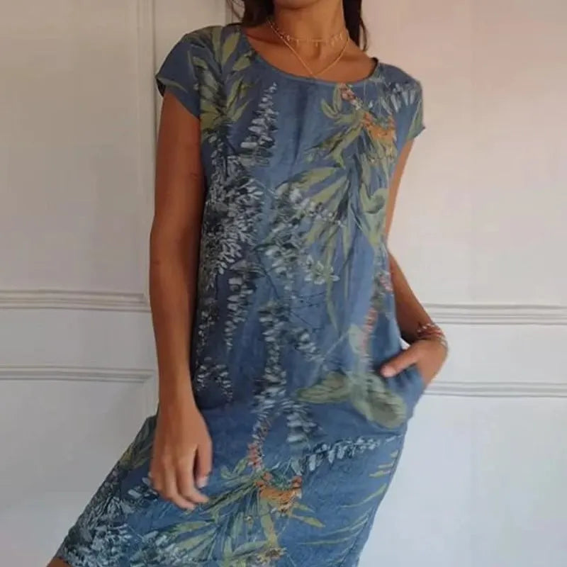 🌸🌸 Casual Printed Dress with Pockets