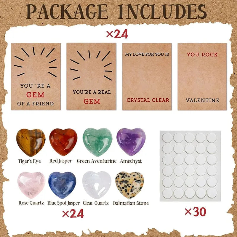 🔥Last Day: Buy 2 Get 1 Free - 💖24 Pack Valentines Cards with Heart-Shape Crystals