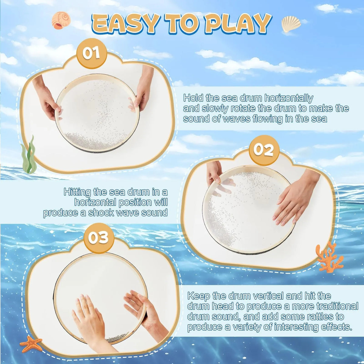 🎁New Year Hot Sale: Save 50% -💥4/6/8/10/12 Inch Ocean Drum