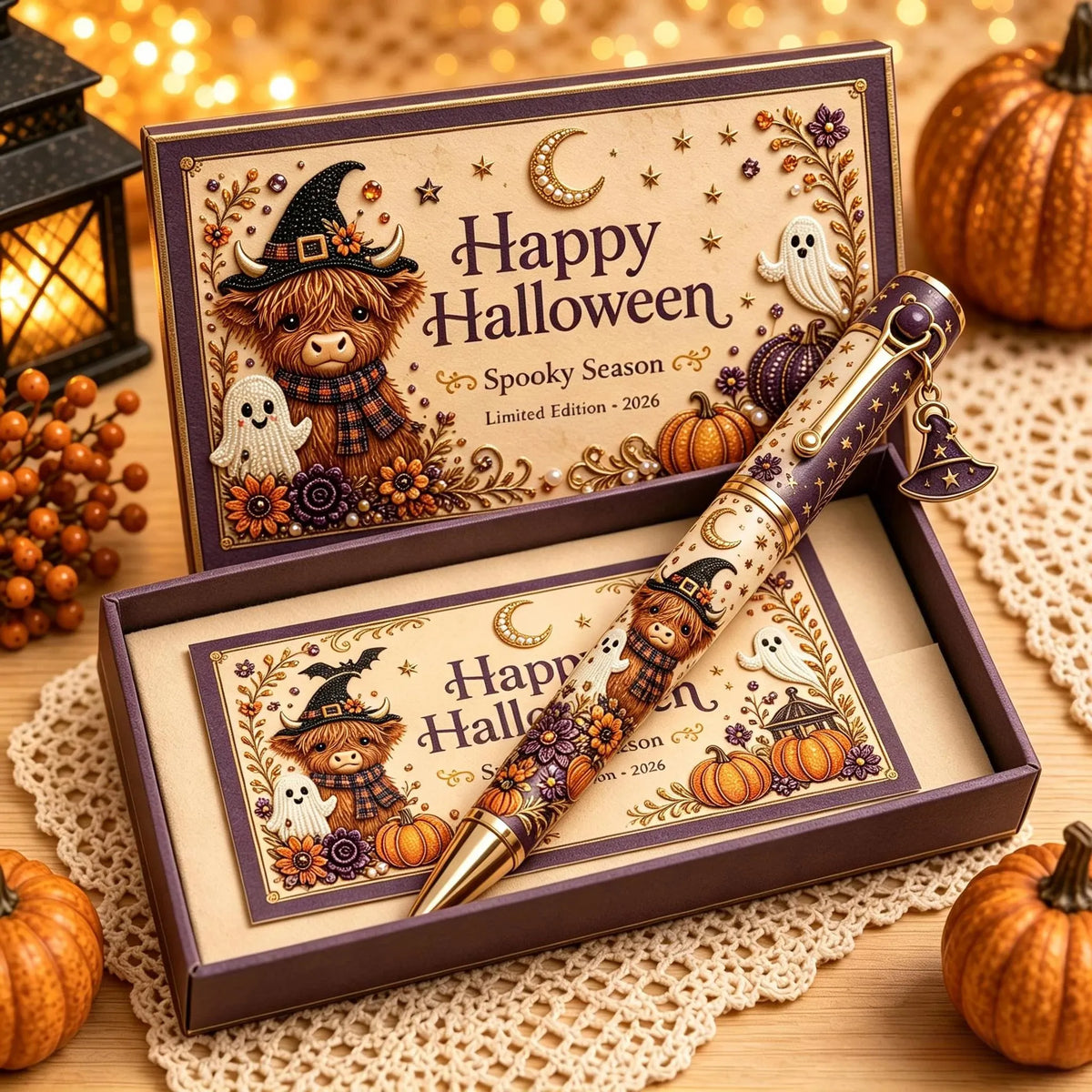 🎃🔮 Halloween Spooky Pen Gift Set | Decorative Pen, Matching Keepsake Card & Coordinating Gift Box in 3 Limited-Edition Styles ✨