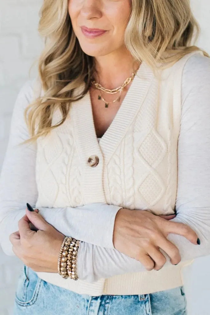 Epolich Cable Knit Vest | Buy 2 Free Shipping