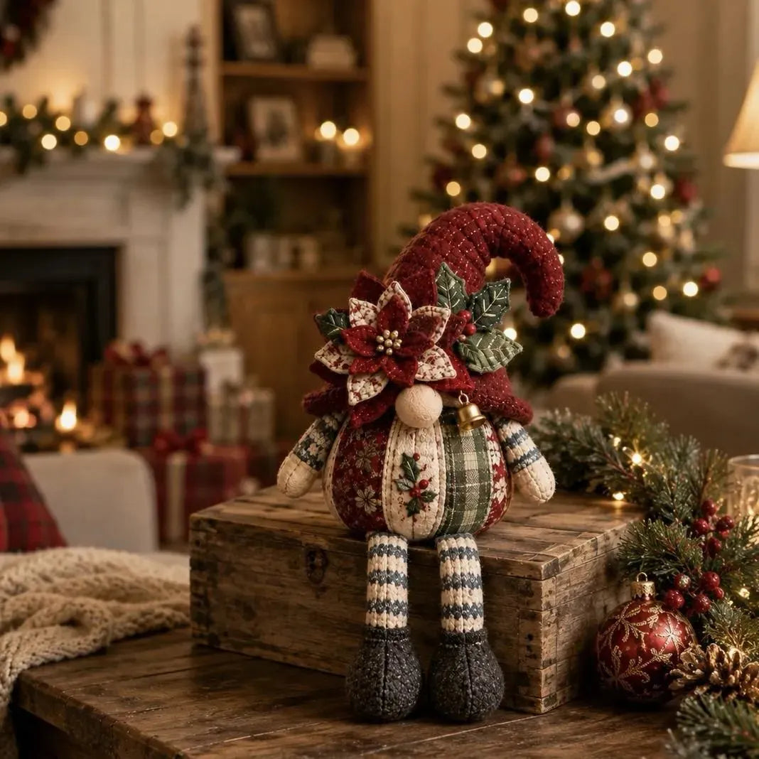 🎉🎄Beginner-Friendly DIY Quilted Christmas Gnome Shelf Sitter Kit | Complete Kit with Coordinated Fabrics, Filling & Step-by-Step Guide Included 💕