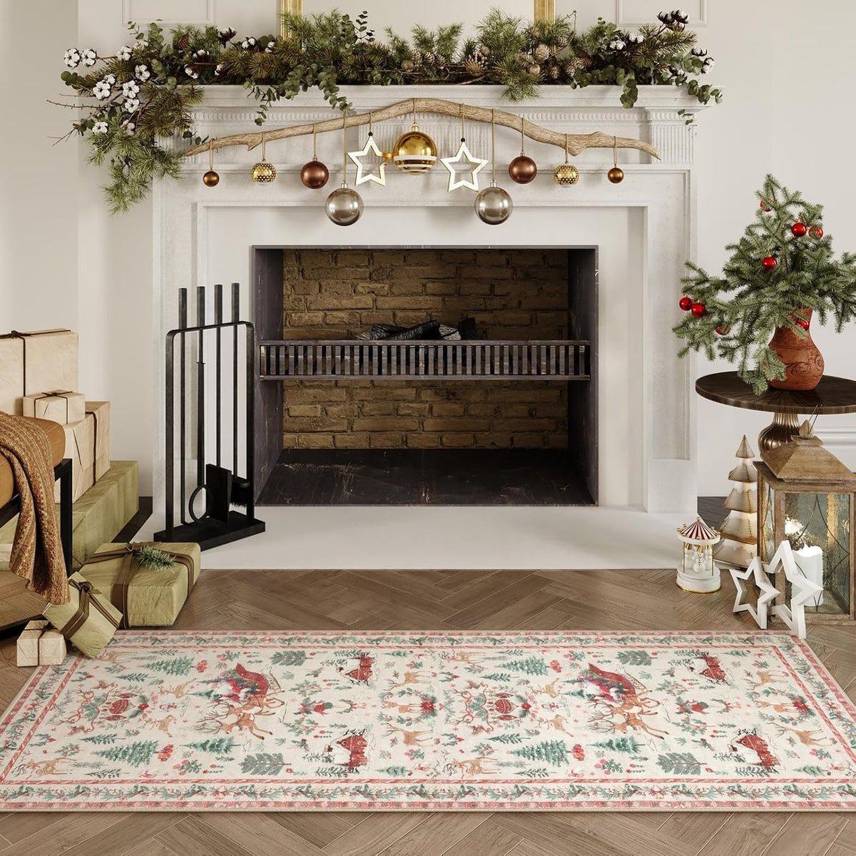 🔥HOT SALE🔥Soft Christmas Tree Santa Claus Carpet Runner