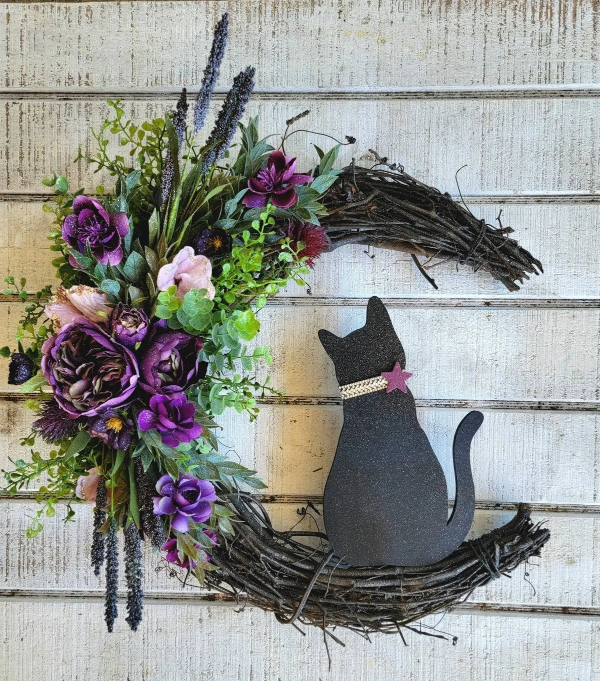 WITCHY CELESTIAL DOOR/ART HALLOWEEN LUNAR DECOR KITTY LOVERS GIFT- 🔥 BUY 2 FREE SHIPPING!