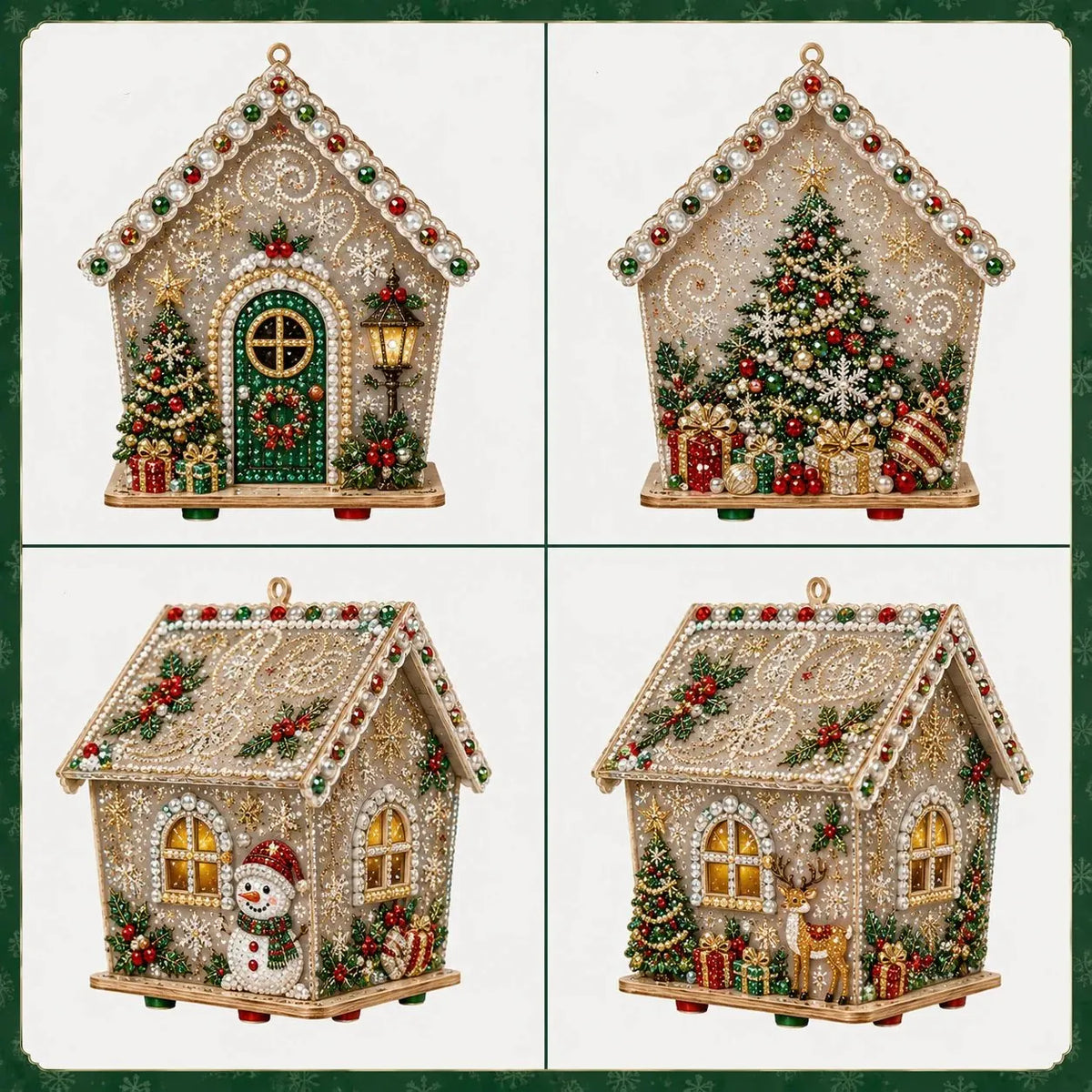 🔥HOT SALE🔥💥🏆49% OFF – 🎄Christmas Pearl Cottage Art Kit | Pre-Cut Wooden Panels, Sparkling Rhinestones, Pearl Beads & Complete Tools for a 3D Holiday House ✨
