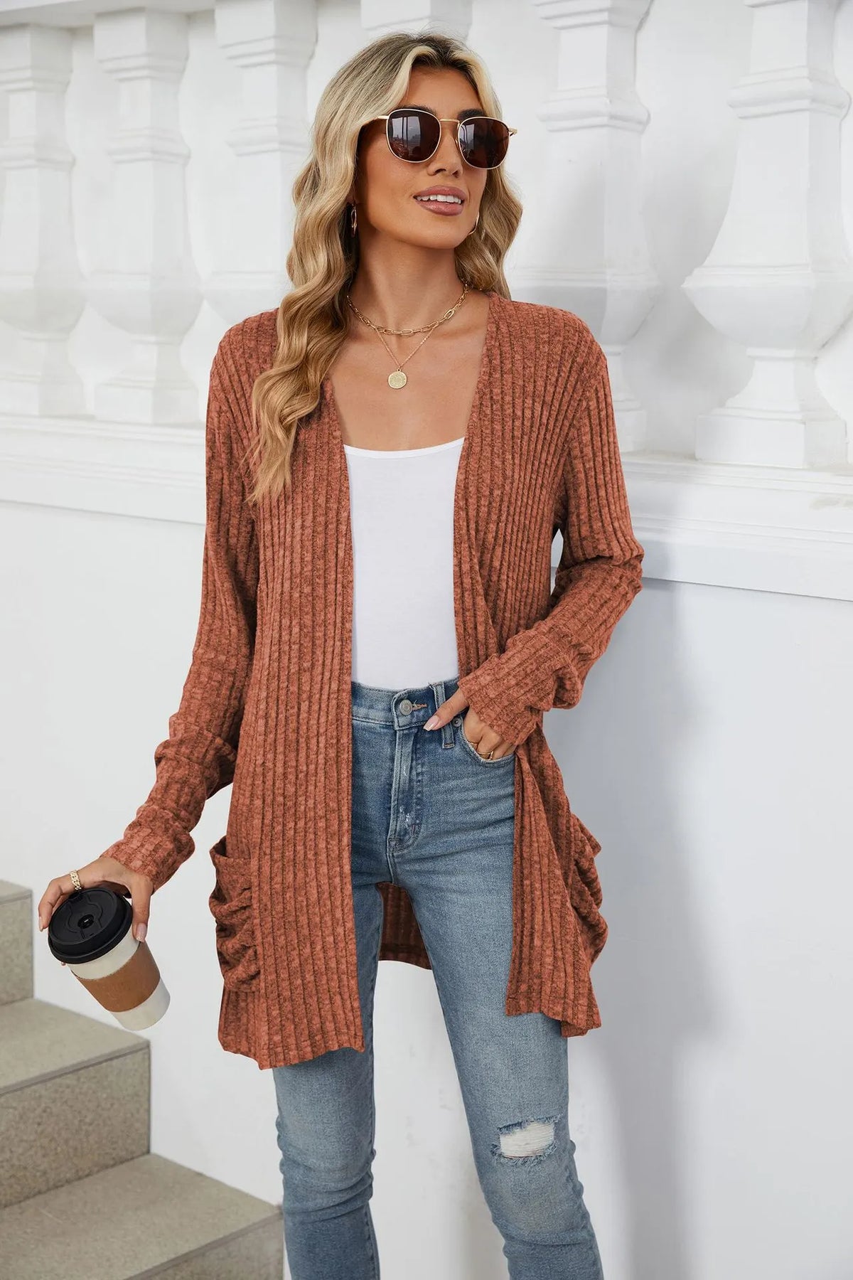 Cozy Autumn Ribbed Cardigan (Buy 2 Free Shipping)