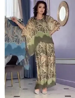 Women's Round Neck Printed Suit