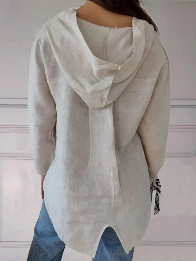 V-neck Single Button Tailcoat Hooded Sweatshirt (Buy 2 Free Shipping)