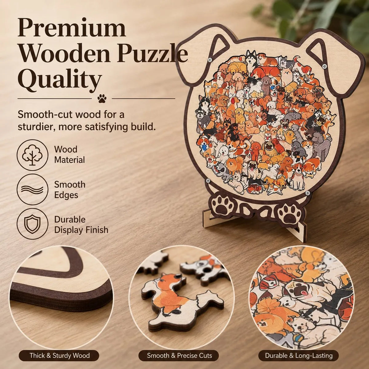 🔥Last Day 49% OFF - 🐶🐱Wooden Dog Jigsaw Puzzle