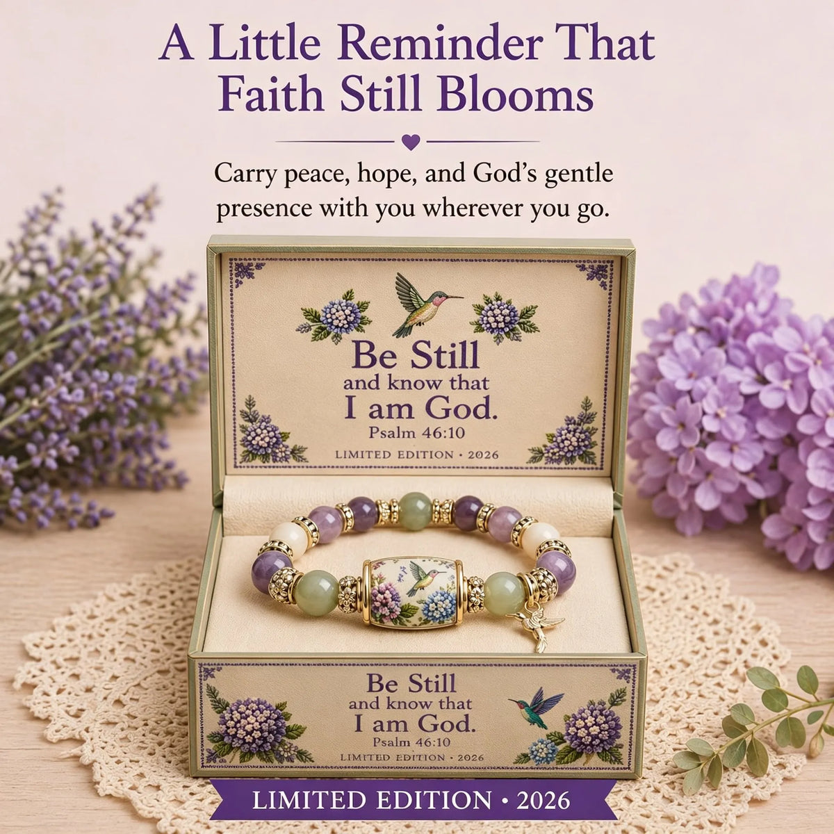 💜 Hummingbird Faith Bracelet – A Beautiful Reminder of God’s Love, Hope & Grace 🕊️