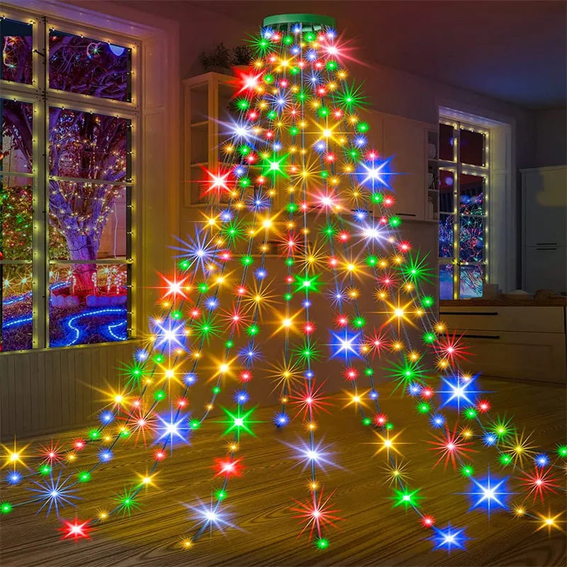 Christmas Pre-sale SALE🎄Christmas Tree Waterfall Lights with Ring