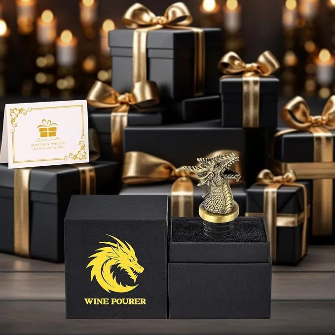 Dragon Head Wine Pourer & Bottle Stopper Set🐉🍷