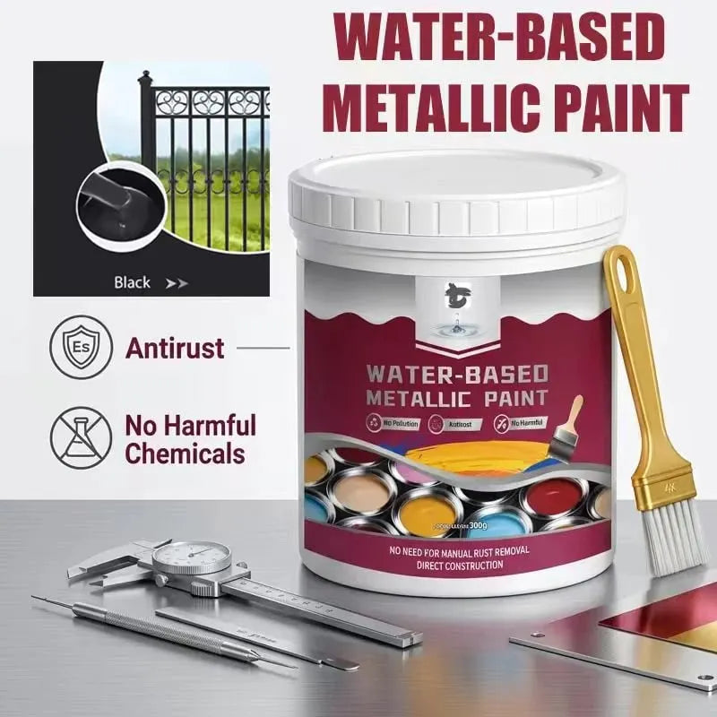 🔥HOT SALE🔥⏳Time-Limited Special⏰Rust Converter Metallic Paint – One coat stops rust, no sanding, no fumes. Dries to a sleek metal finish. Perfect for garden tools & gates. 🔨🛡️