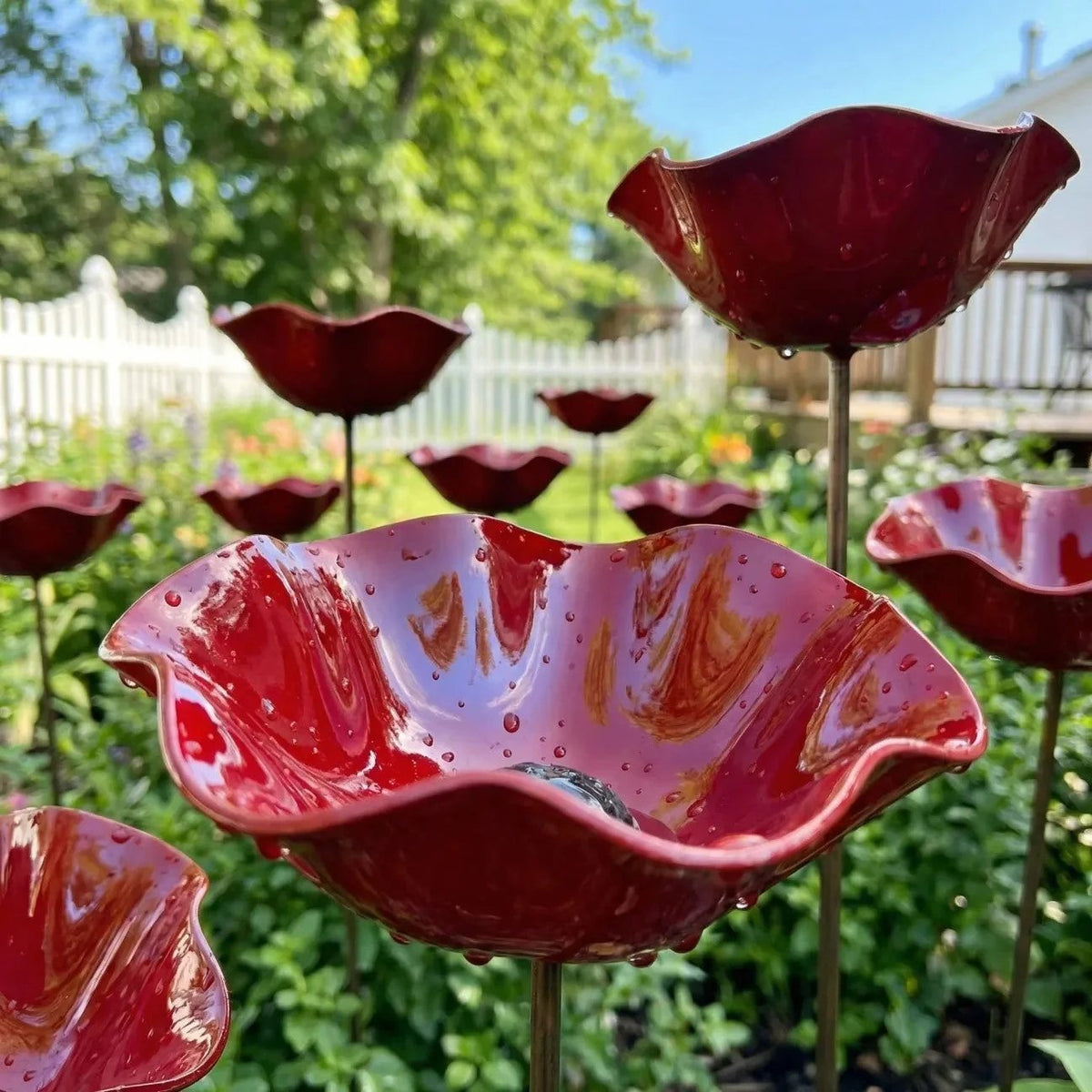 🎉💖🎁Handmade Metal Flower Garden Stake🐦