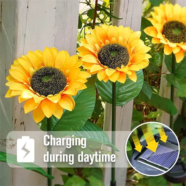 Solar Sunflower Outdoor Garden Light