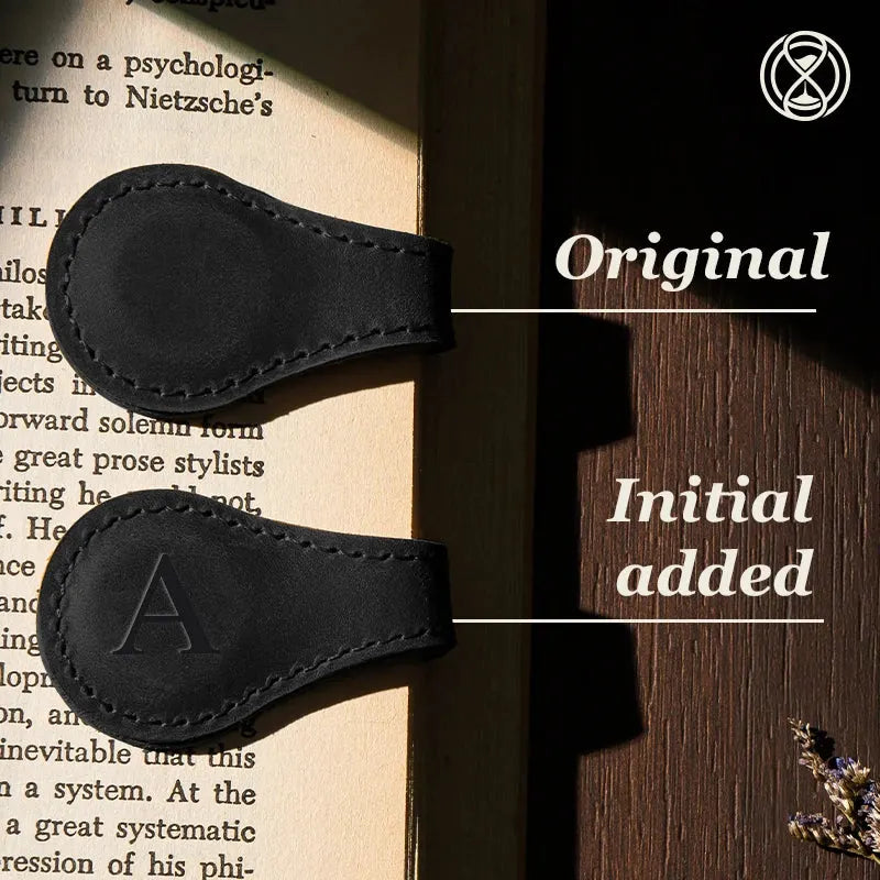 -Personalized Magnetic Leather Bookmark