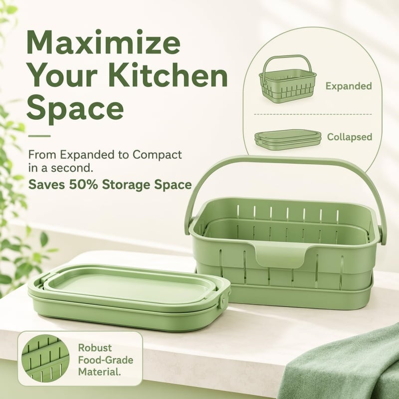 🔥HOT SALE🔥Foldable Hanging Kitchen Sink Drain Basket🧺