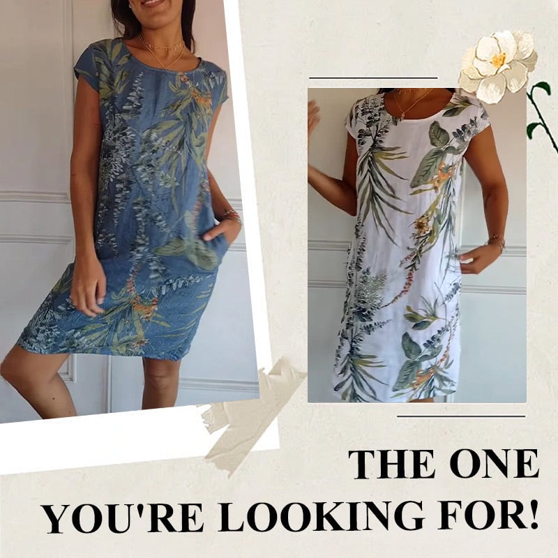 🌸🌸 Casual Printed Dress with Pockets