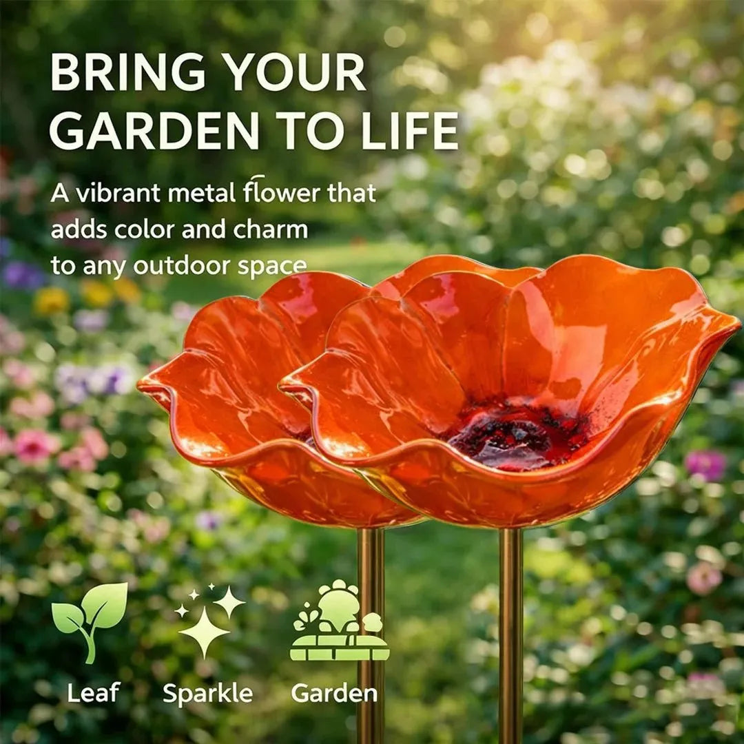 🔥HOT SALE🔥💖🎁Handmade Metal Flower Garden Stake🐦
