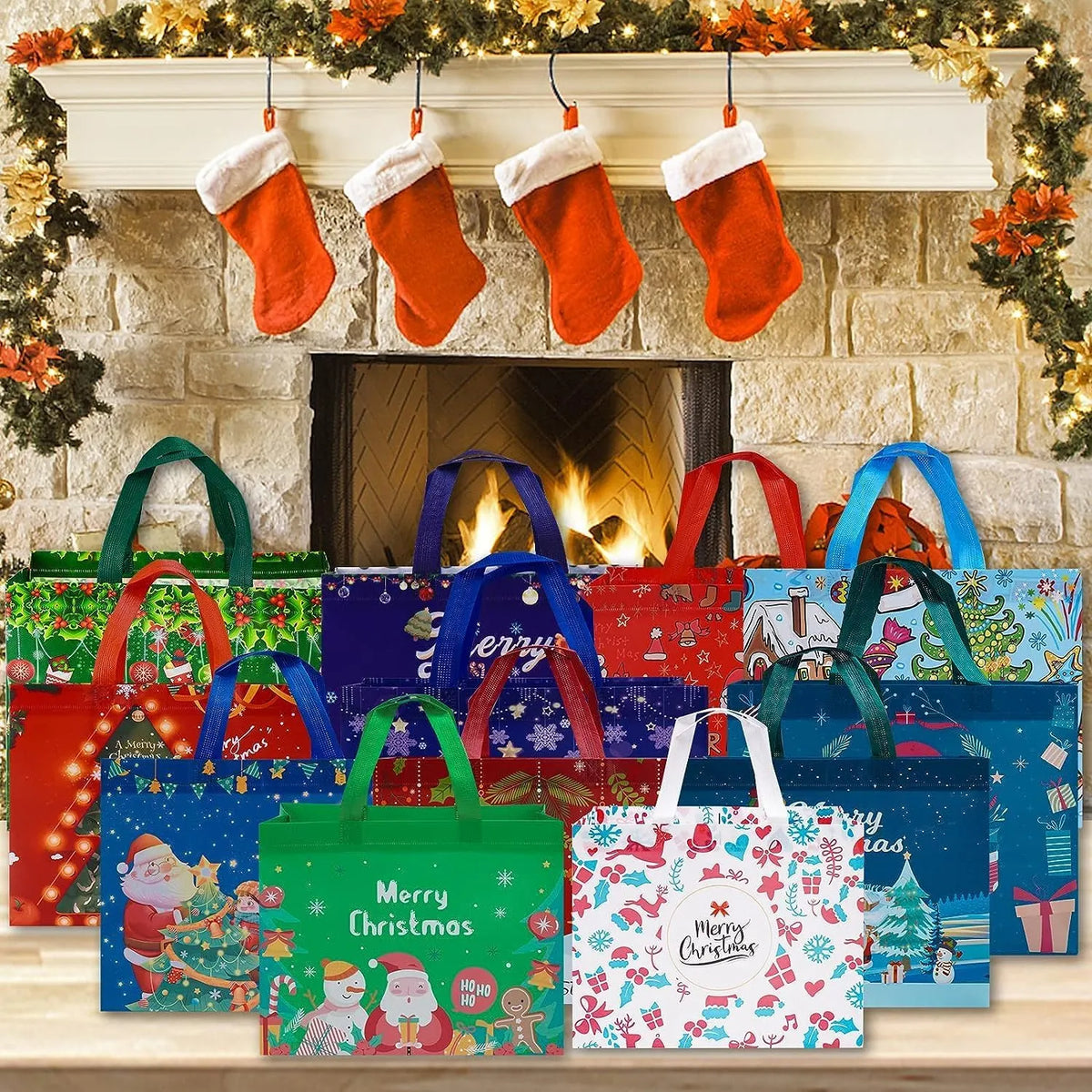 🔥HOT SALE🔥Christmas Early Discount 49% Off🔥 Christmas Gift Bags Large Reusable Tote Bags